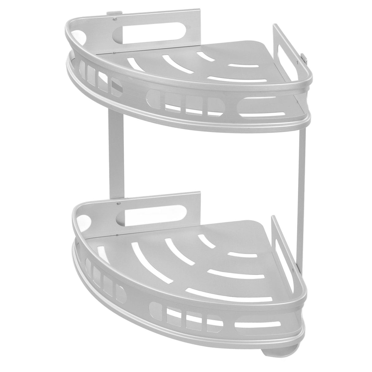 2Pcs Shower Corner Organizer Triangular Design Wall Mounted Aluminium Alloy Durable Multifunction Corner Shower Caddy
