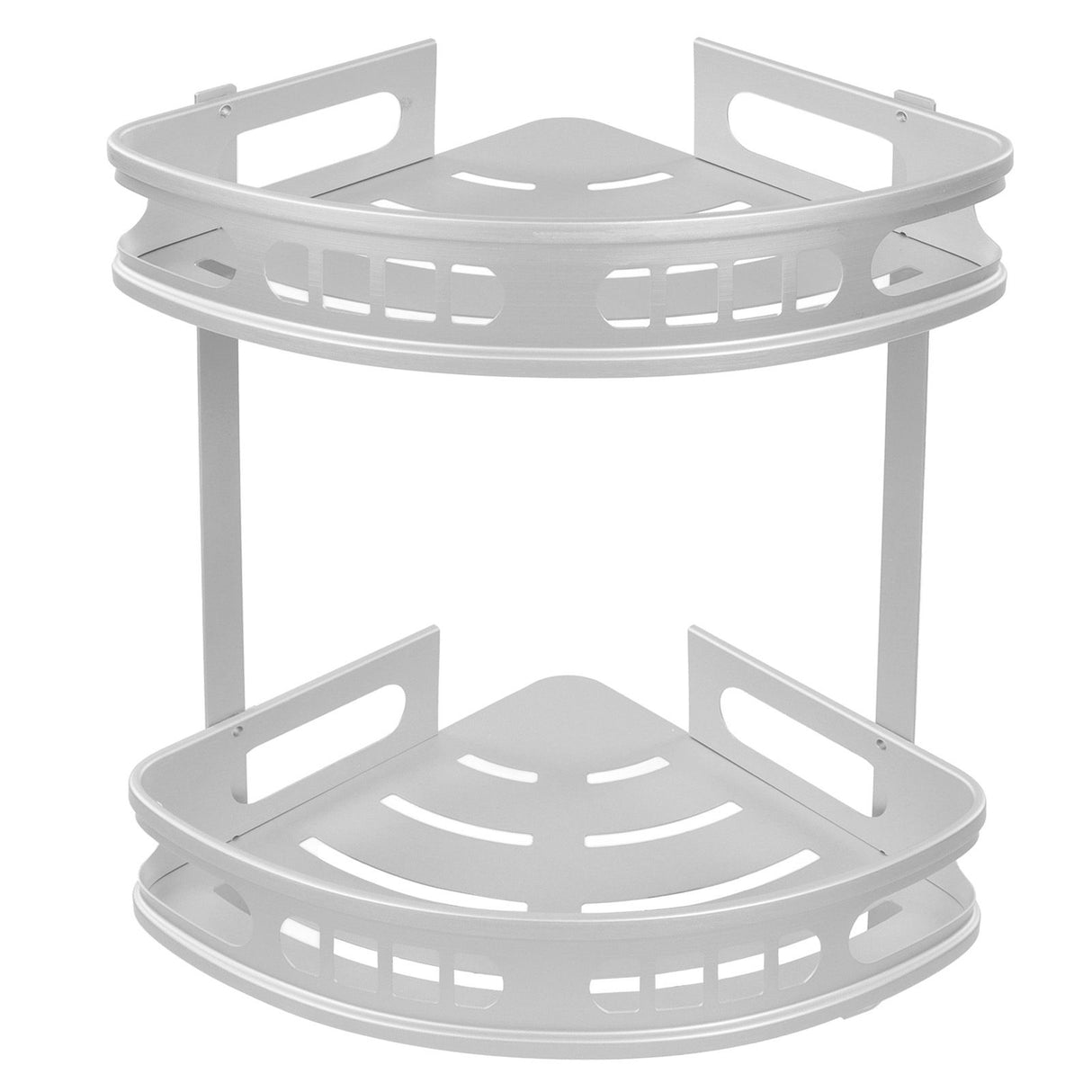 2Pcs Shower Corner Organizer Triangular Design Wall Mounted Aluminium Alloy Durable Multifunction Corner Shower Caddy