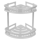 2Pcs Shower Corner Organizer Triangular Design Wall Mounted Aluminium Alloy Durable Multifunction Corner Shower Caddy - Extra Image
