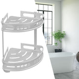 2Pcs Shower Corner Organizer Triangular Design Wall Mounted Aluminium Alloy Durable Multifunction Corner Shower Caddy