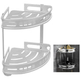 2Pcs Shower Corner Organizer Triangular Design Wall Mounted Aluminium Alloy Durable Multifunction Corner Shower Caddy