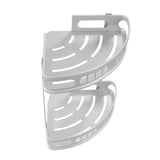 2Pcs Shower Corner Organizer Triangular Design Wall Mounted Aluminium Alloy Durable Multifunction Corner Shower Caddy