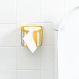 Wall Mount Paper Holder ABS Punch Free Smooth Toilet Tissue Box for Bathroom Kitchen WashroomYellow - Top-Down View
