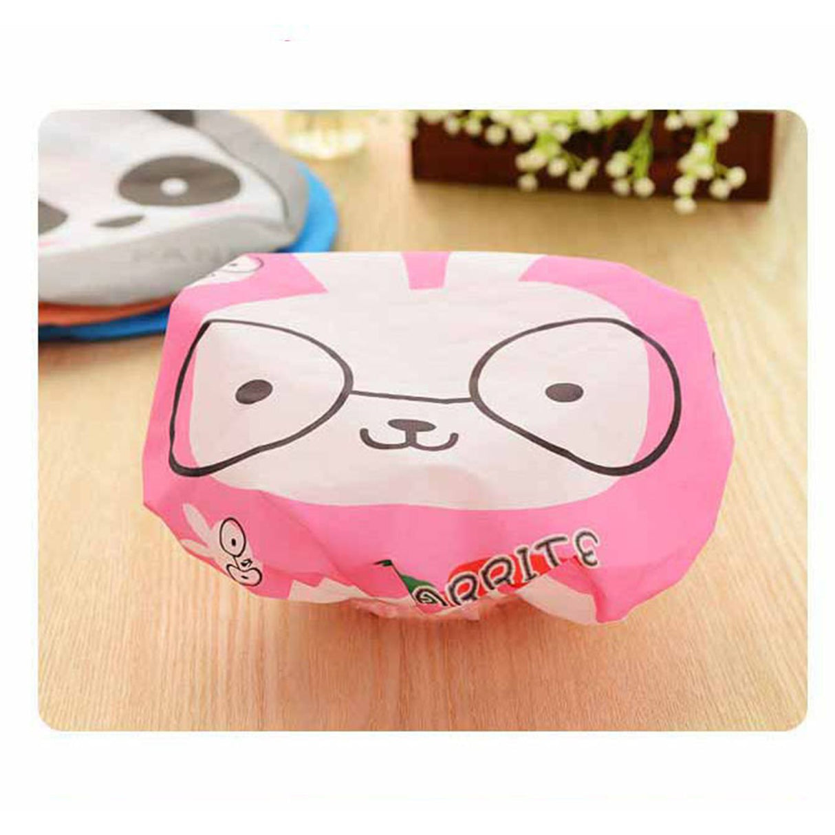 Bath Shower Cap Reusable Waterproof Kitchen Oilproof Hair Hat Cute Cartoon Design for Adults KidsRandom Style