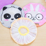Bath Shower Cap Reusable Waterproof Kitchen Oilproof Hair Hat Cute Cartoon Design for Adults KidsRandom Style