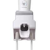 Automatic Toothpaste Dispenser Squeezer with Toothbrush Holder Wall Mounted for Bathroom Adults KidsGrey