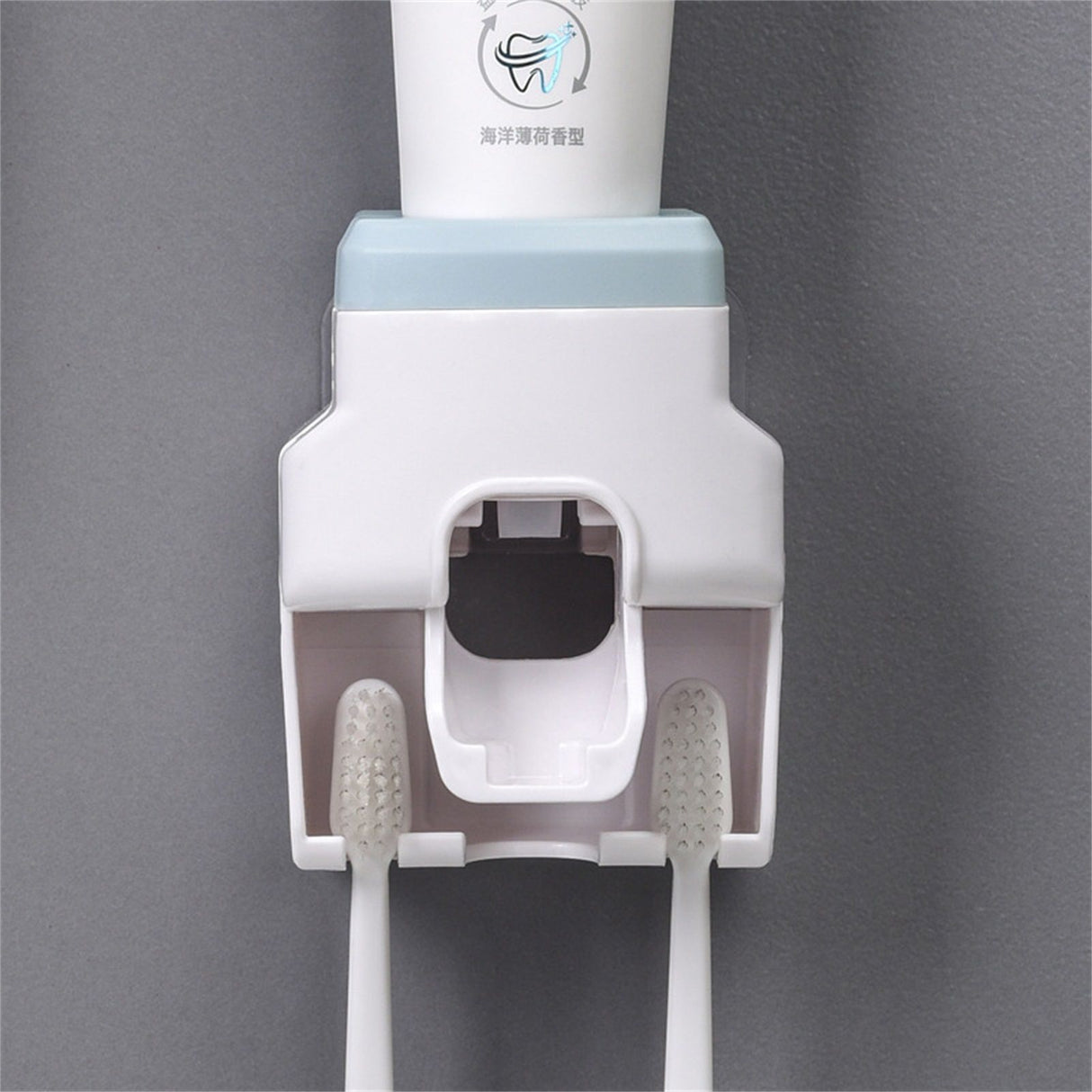 Automatic Toothpaste Dispenser Squeezer with Toothbrush Holder Wall Mounted for Bathroom Adults KidsBlue
