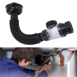 Basin Drain Pipe Wash Basin Sink Drain Hose Flexible PVC Water Pipe for Kitchen Bathroom BlackMulti Function