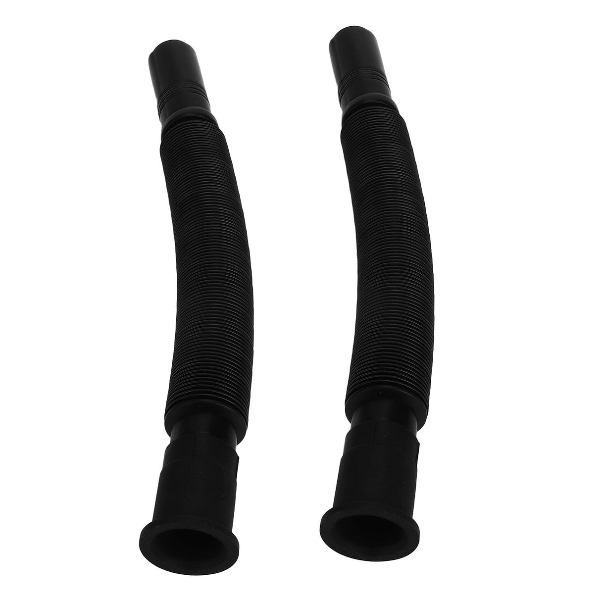 2Pcs Basin Drain Pipe Wash Basin Sink Drain Hose Flexible PVC Water Pipe for Kitchen Bathroom Black