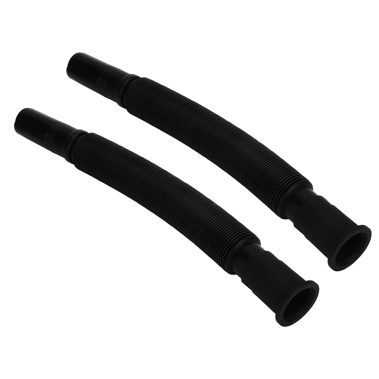 2Pcs Basin Drain Pipe Wash Basin Sink Drain Hose Flexible PVC Water Pipe for Kitchen Bathroom Black
