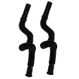 2Pcs Basin Drain Pipe Wash Basin Sink Drain Hose Flexible PVC Water Pipe for Kitchen Bathroom Black - Close-Up Angle