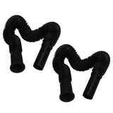 2Pcs Basin Drain Pipe Wash Basin Sink Drain Hose Flexible PVC Water Pipe for Kitchen Bathroom Black - Low Angle