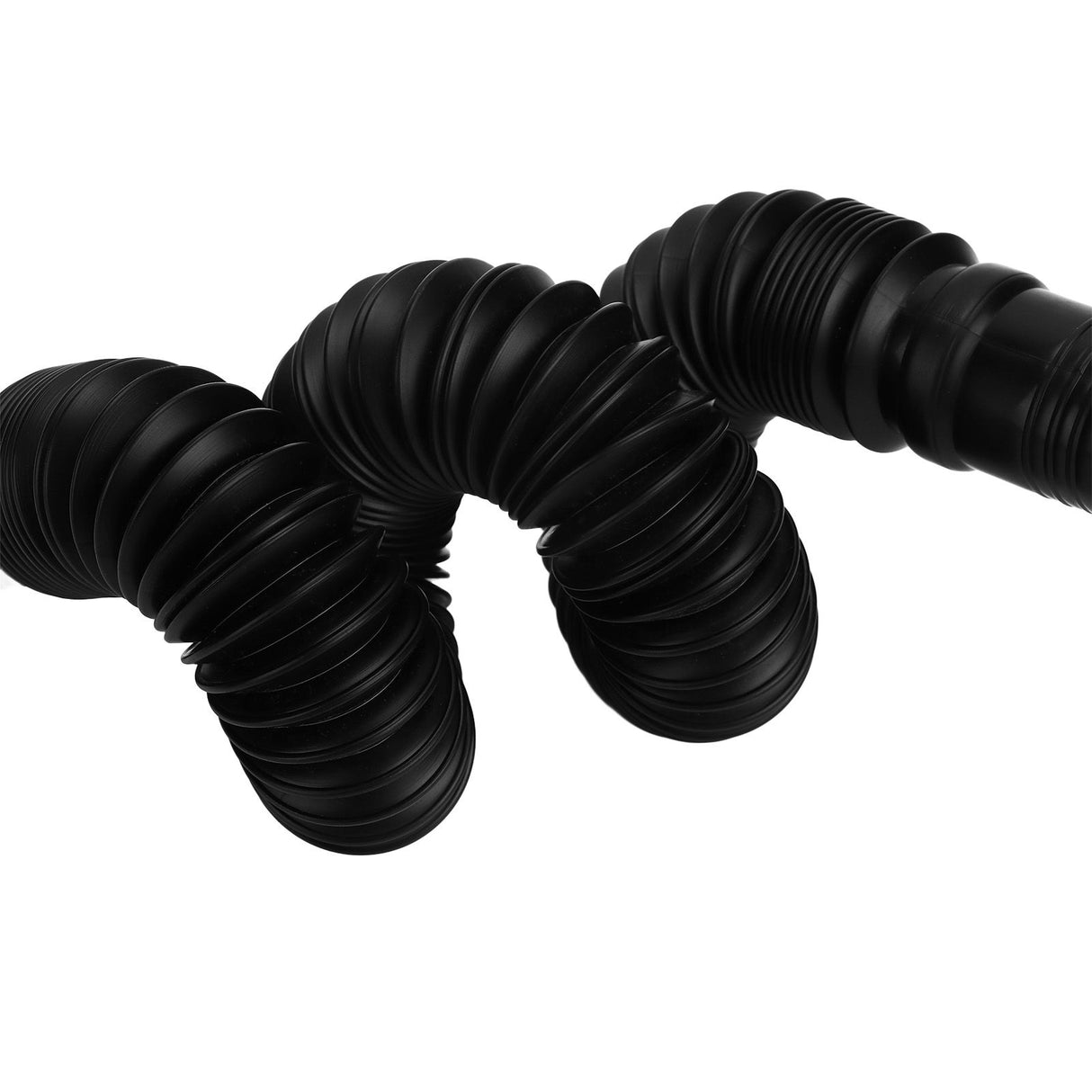2Pcs Basin Drain Pipe Wash Basin Sink Drain Hose Flexible PVC Water Pipe for Kitchen Bathroom Black