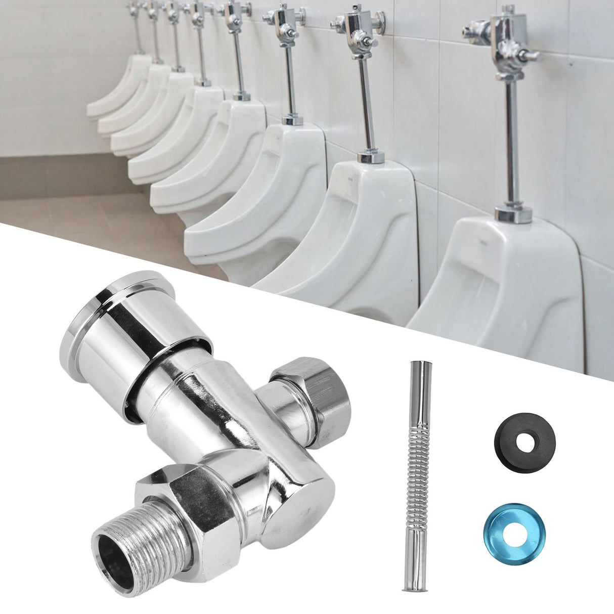 Flashing Valve G1/2 Zinc Alloy Manual Hand Pressing Delayed Durable Glossy Surface Hand Pressing Flashing Valve