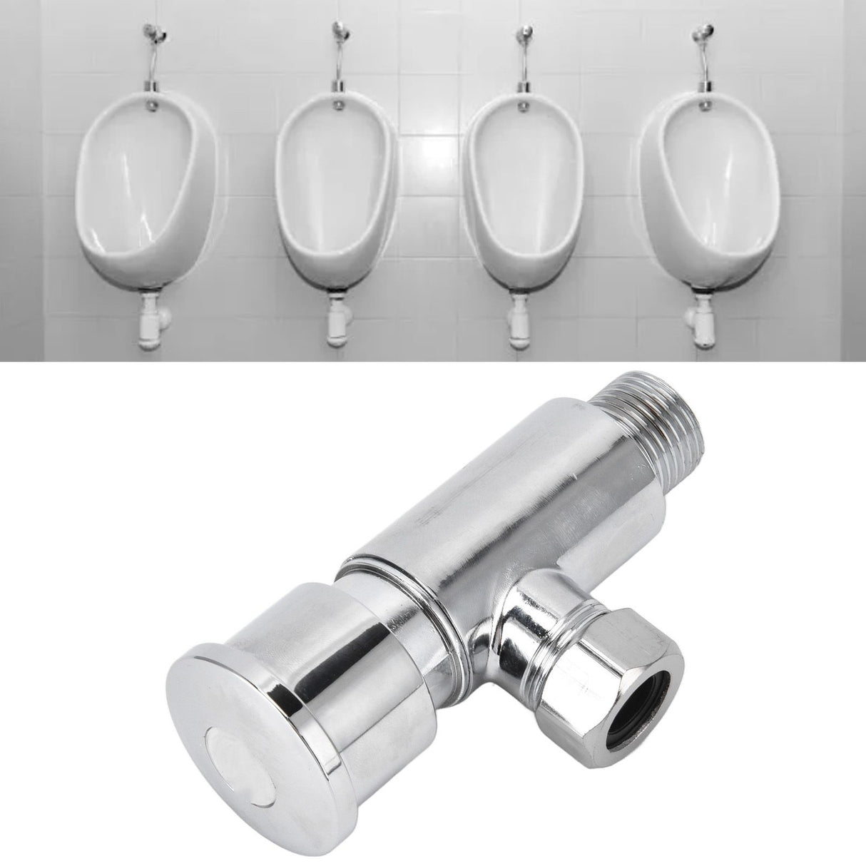 Flush Valve with Hand Push Button Zinc Alloy Toilet Repair Kit Tank Parts Replacement G1/2