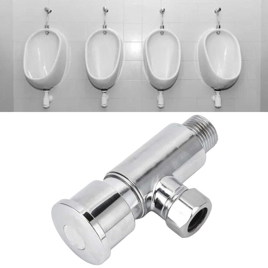 Flush Valve with Hand Push Button Zinc Alloy Toilet Repair Kit Tank Parts Replacement G1/2