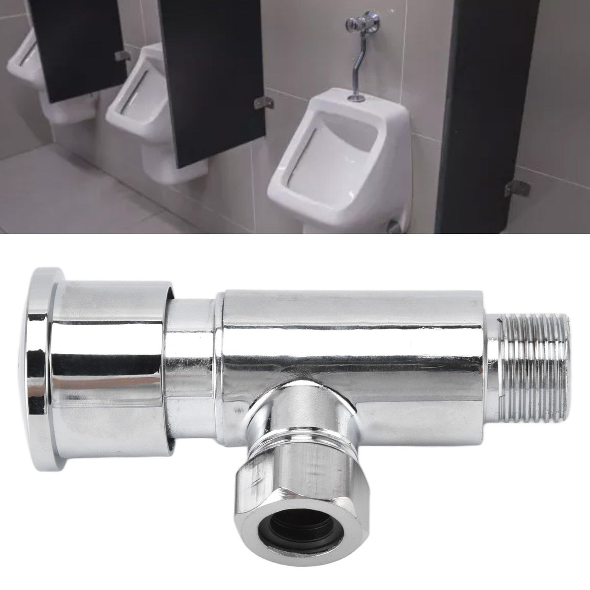 Flush Valve with Hand Push Button Zinc Alloy Toilet Repair Kit Tank Parts Replacement G1/2