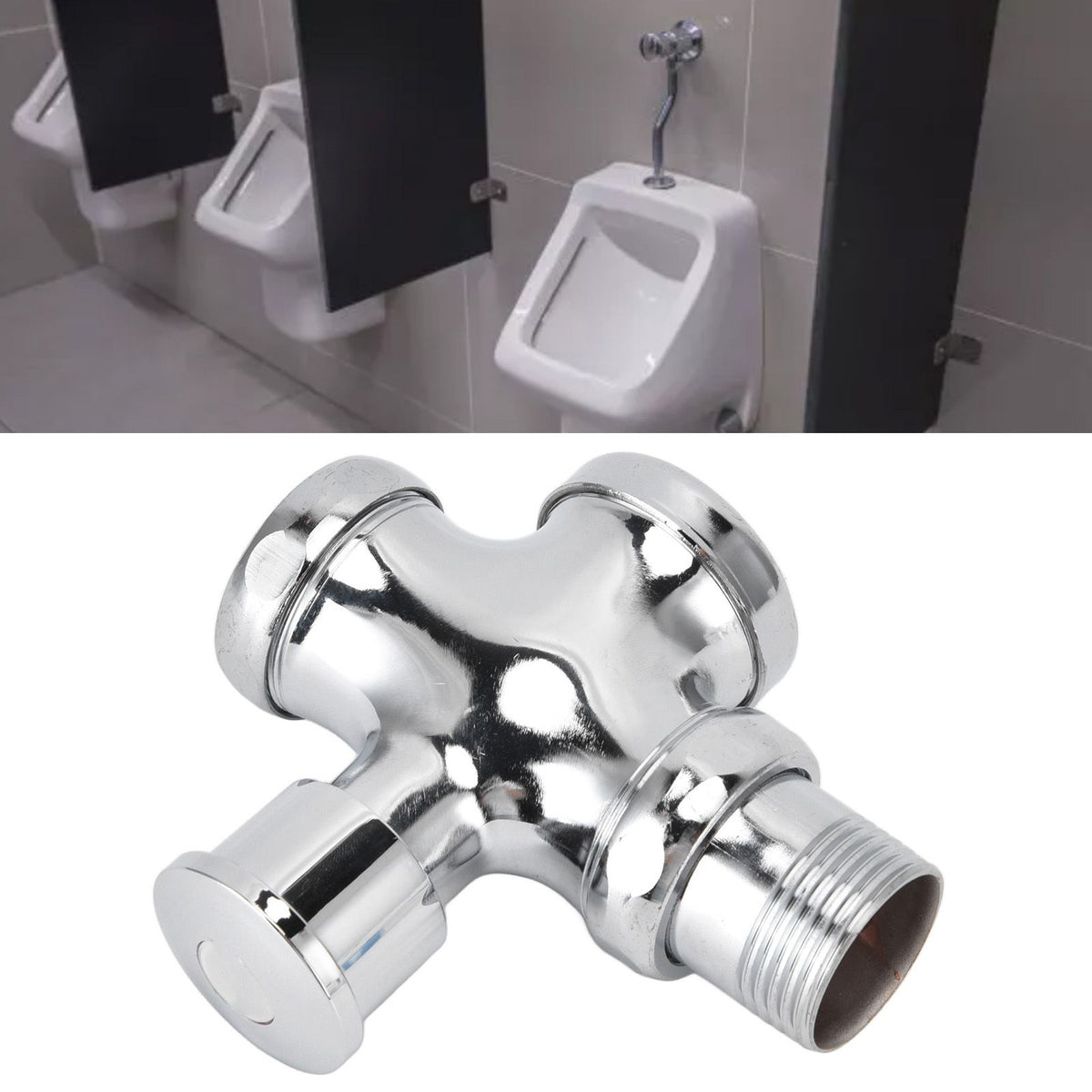 Urinal Flush Valve with Push Button Toilet Delay Flushing Valve Toilet Tank Parts Replacement DN20 DN25