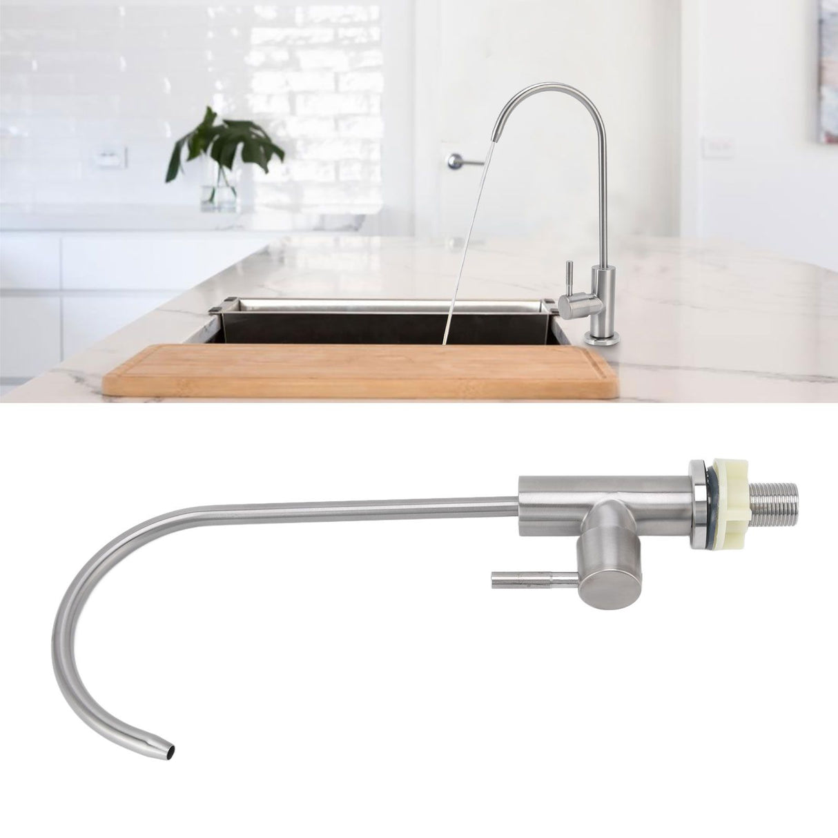 G1/2 Water Purifier Faucet 304 Stainless Steel 360° Rotation Thickened Water Filtration Faucet for Kitchen Living Room