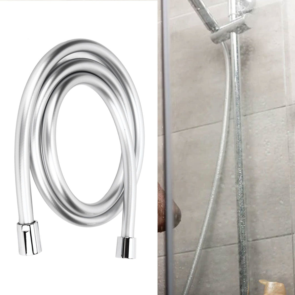 Shower Head High Pressure Hose PVC Shower Tube Anti Explosion with G1/2 Thread for Household Bathroom