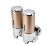 Wall Mount Soap Shower Dispenser Dual Pump 2 Separate Compartments Reusable Space Saving Shampoo Conditioner Dispenser 9506G Gold 1000ML