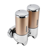 Wall Mount Soap Shower Dispenser Dual Pump 2 Separate Compartments Reusable Space Saving Shampoo Conditioner Dispenser 9506G Gold 1000ML