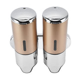 Wall Mount Soap Shower Dispenser Dual Pump 2 Separate Compartments Reusable Space Saving Shampoo Conditioner Dispenser 9506G Gold 1000ML