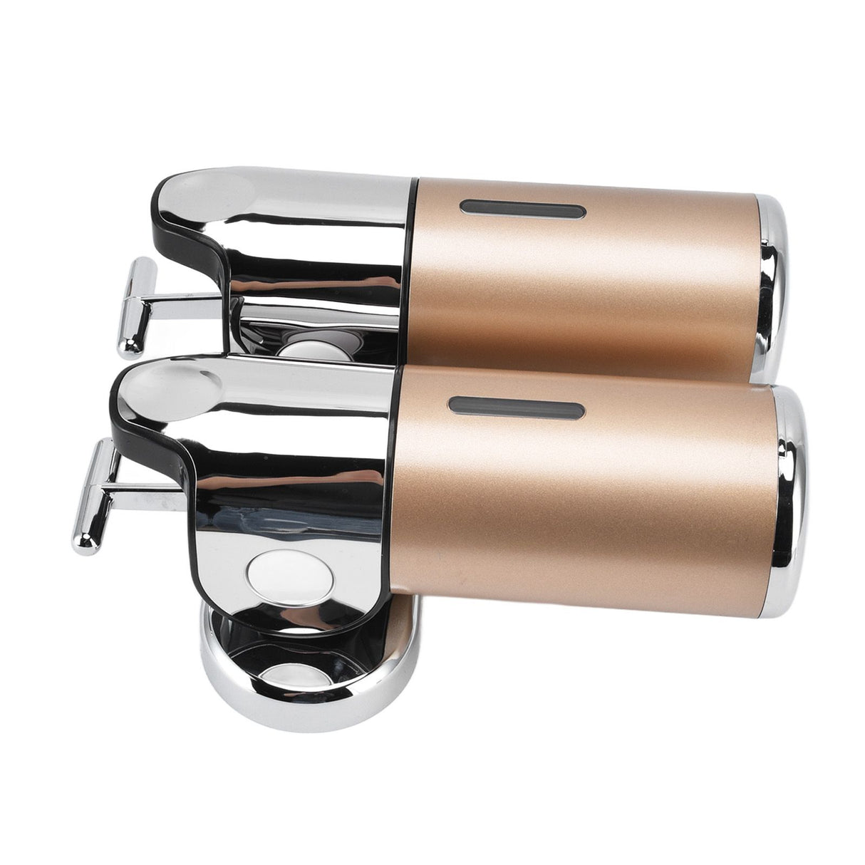 Wall Mount Soap Shower Dispenser Dual Pump 2 Separate Compartments Reusable Space Saving Shampoo Conditioner Dispenser 9506G Gold 1000ML