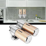 Wall Mount Soap Shower Dispenser Dual Pump 2 Separate Compartments Reusable Space Saving Shampoo Conditioner Dispenser 9506G Gold 1000ML