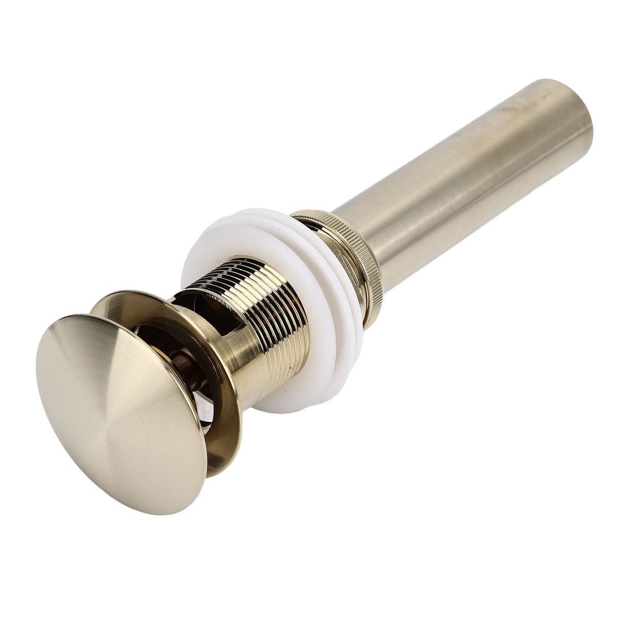 Pop Up Basin Drain Copper G1/4 Brushed Gold Corrosion Resistant Easy Installation Bathroom Washbasin Sink Drain