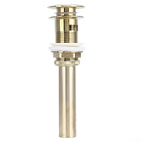 Pop Up Basin Drain Copper G1/4 Brushed Gold Corrosion Resistant Easy Installation Bathroom Washbasin Sink Drain - Top-Down View