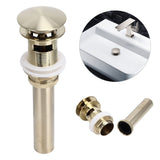 Pop Up Basin Drain Copper G1/4 Brushed Gold Corrosion Resistant Easy Installation Bathroom Washbasin Sink Drain