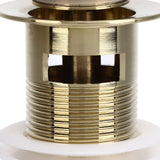 Pop Up Basin Drain Copper G1/4 Brushed Gold Corrosion Resistant Easy Installation Bathroom Washbasin Sink Drain - Extra Image