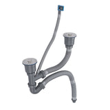 Kitchen Sink Double Hose Drain Kit Quick Draining Expandable Multiple Deodorants Universal Drain Kit for Kitchen Sink - Close-Up Angle
