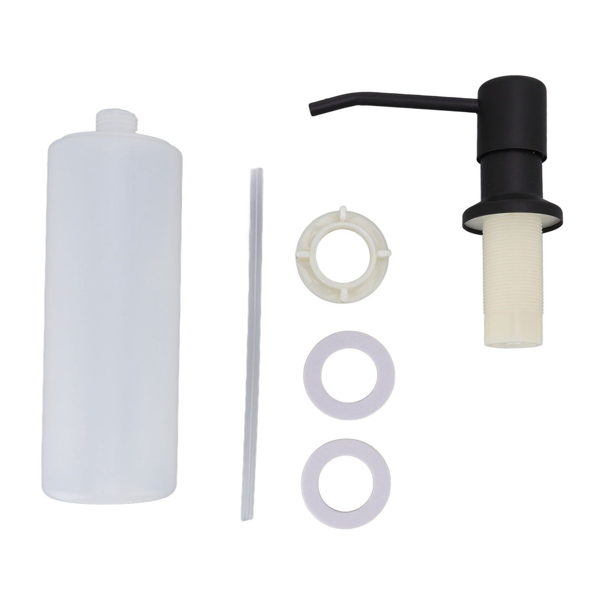 300ml Kitchen Sink Soap Dispenser Stainless Steel 360° Rotation Multifunctional Soap Dispenser for Kitchen Black