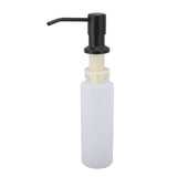 300ml Kitchen Sink Soap Dispenser Stainless Steel 360° Rotation Multifunctional Soap Dispenser for Kitchen Black - Front View