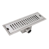 12 Inch Linear Shower Drain Rectangular Shower Floor Drain Channel Quick Drainage with Anti Odor Check Valve for Bathroom Kitchen