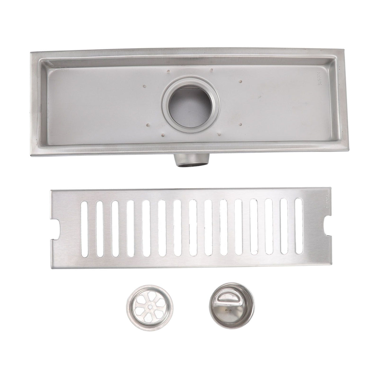 12 Inch Linear Shower Drain Rectangular Shower Floor Drain Channel Quick Drainage with Anti Odor Check Valve for Bathroom Kitchen