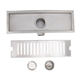 12 Inch Linear Shower Drain Rectangular Shower Floor Drain Channel Quick Drainage with Anti Odor Check Valve for Bathroom Kitchen