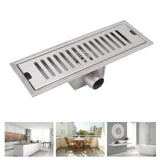 12 Inch Linear Shower Drain Rectangular Shower Floor Drain Channel Quick Drainage with Anti Odor Check Valve for Bathroom Kitchen