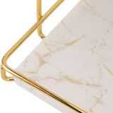 2 Tier Cosmetic Storage Shelf Large Capacity Waterproof Gold Metal Storage Shelf Rack for Bathroom Kitchen Bedroom - Extra Image