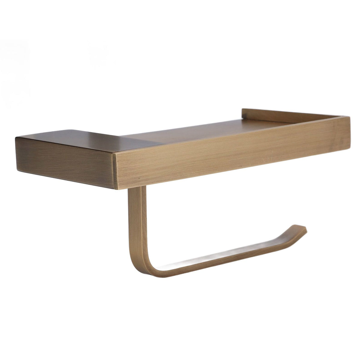 Toilet Paper Holder Phone Shelf Copper Antique Toilet Paper Shelf Gold Toilet Paper Holder with Shelf for Most Paper Rolls Antique Mobile Phone Tissue Holder