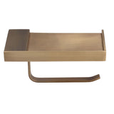 Toilet Paper Holder Phone Shelf Copper Antique Toilet Paper Shelf Gold Toilet Paper Holder with Shelf for Most Paper Rolls Antique Mobile Phone Tissue Holder - Extra Image