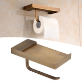 Toilet Paper Holder Phone Shelf Copper Antique Toilet Paper Shelf Gold Toilet Paper Holder with Shelf for Most Paper Rolls Antique Mobile Phone Tissue Holder - Extra Image