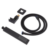 Wall Mounted Shower Set Black High Pressure Shower Head with G1/2 Caliber for Bathroom - Front View