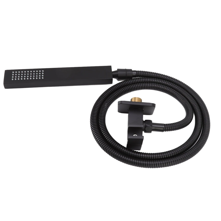 Wall Mounted Shower Set Black High Pressure Shower Head with G1/2 Caliber for Bathroom
