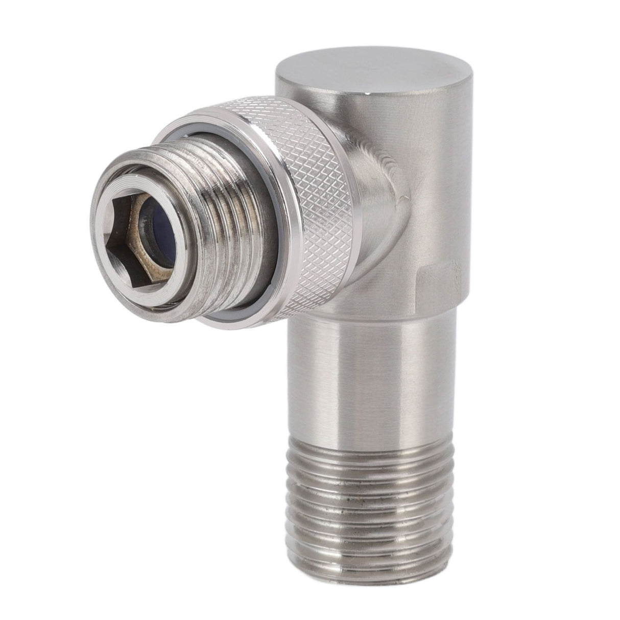 Angle Stop Valve Male G1/2 304 Stainless Steel 1 in 2 Out Integrated Design Automatic Water Stop Valve for Toilet On Off Integrated Angle Valve