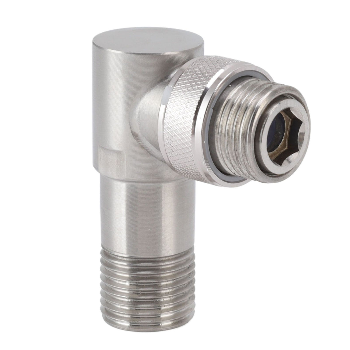 Angle Stop Valve Male G1/2 304 Stainless Steel 1 in 2 Out Integrated Design Automatic Water Stop Valve for Toilet On Off Integrated Angle Valve