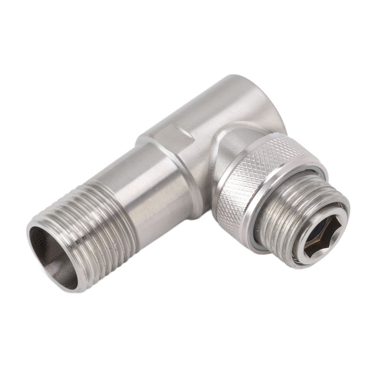 Angle Stop Valve Male G1/2 304 Stainless Steel 1 in 2 Out Integrated Design Automatic Water Stop Valve for Toilet On Off Integrated Angle Valve