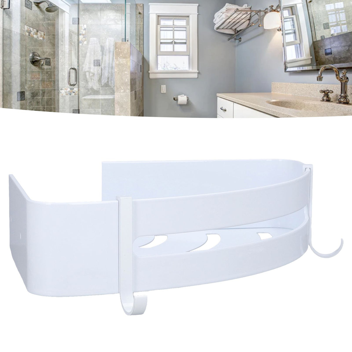Shower Corner Organizer Aluminium Alloy Durable Rustproof Widely Used Easy Installation Corner Shower Caddy